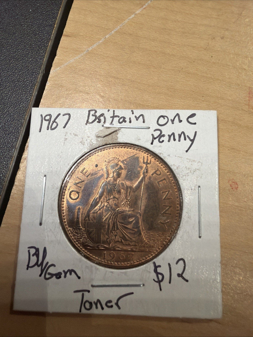 1967 British UK One Penny Coin Queen Elizabeth II