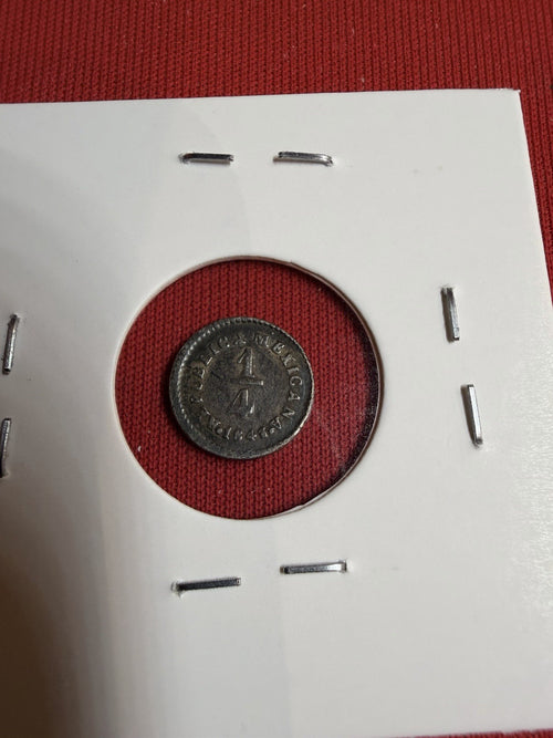 1843 Mexico 1/4 Reals Silver Guanajuato Mint Beautiful Orginal