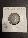 1897 Great Britain 1 Shilling Silver Coin Queen Victoria