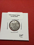 1818 3 Kreuzer Nassau German States.