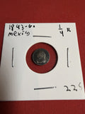 1843 Mexico 1/4 Reals Silver Guanajuato Mint Beautiful Orginal