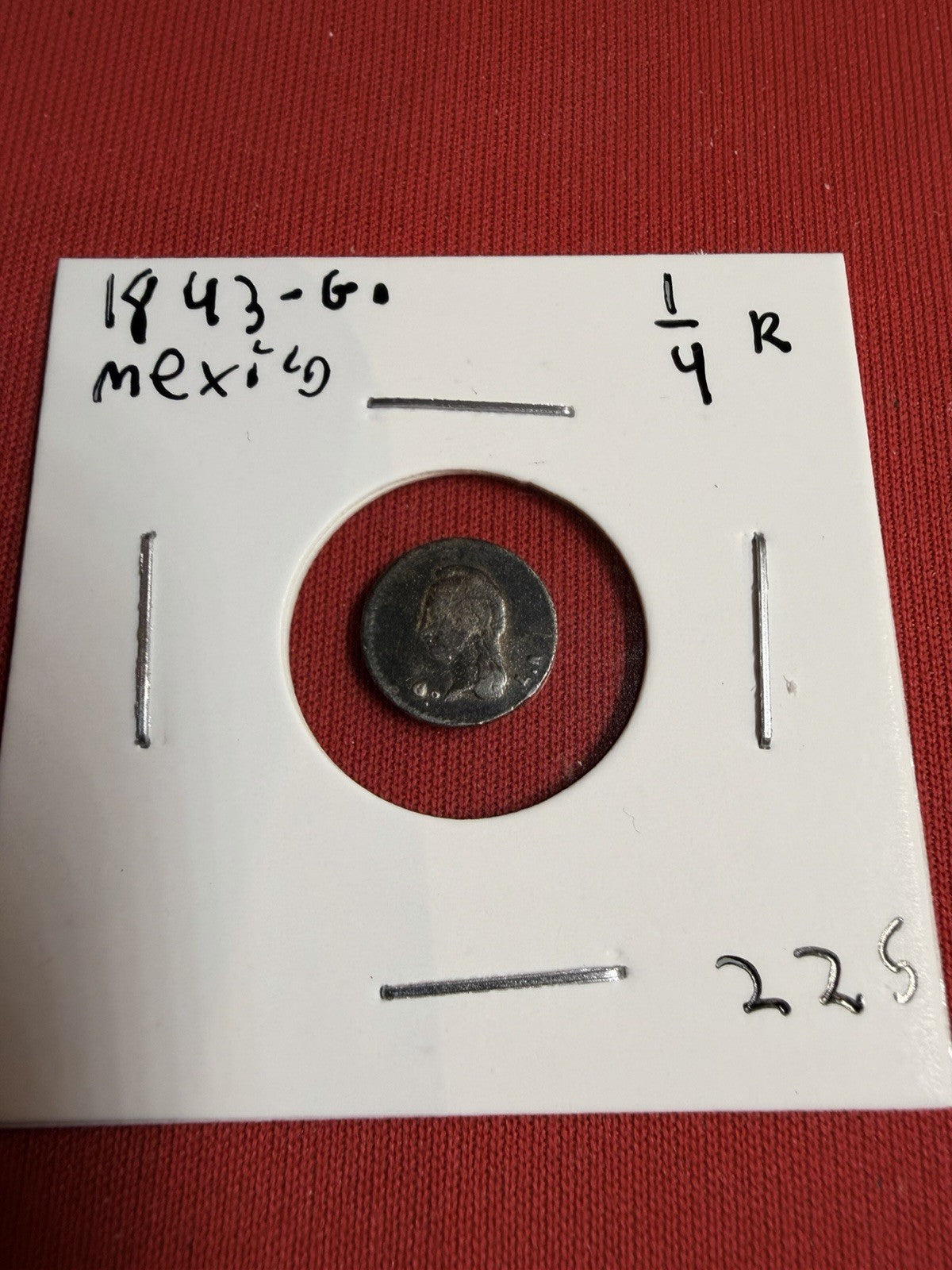 1843 Mexico 1/4 Reals Silver Guanajuato Mint Beautiful Orginal