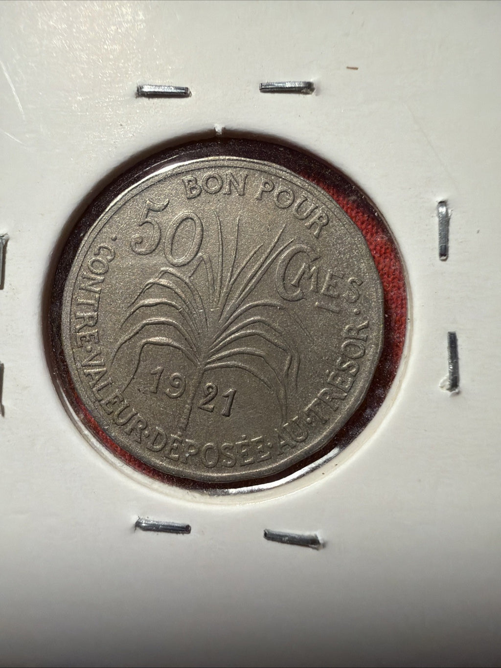 1921 Guadeloupe 50 Centimes UNC
