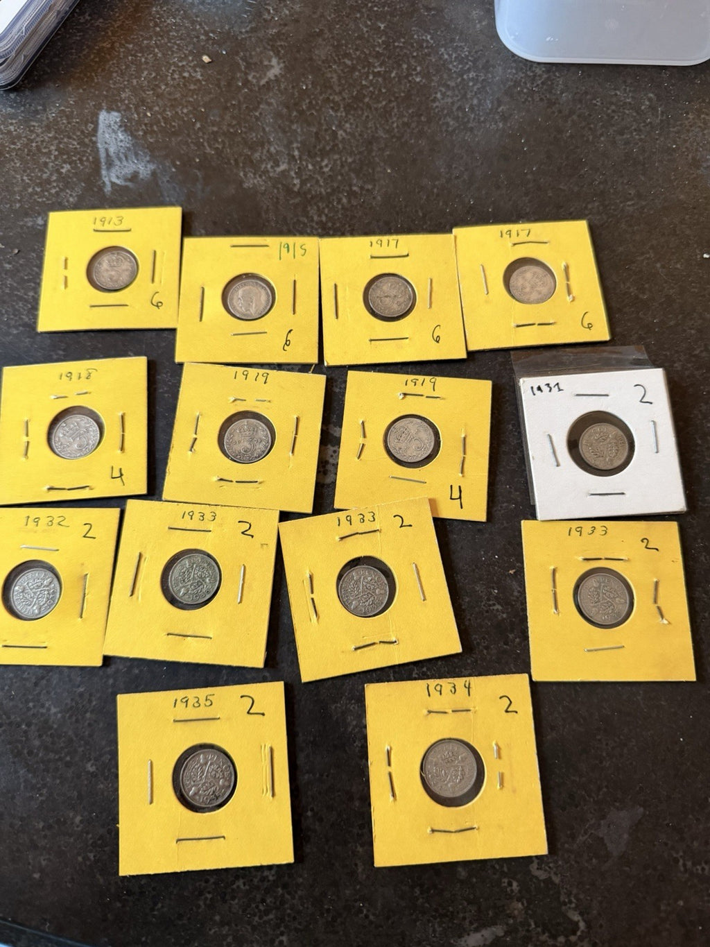 Great Britain Silver 3 Pence Coins Mixed Years Lot of 14 All Silver Coins