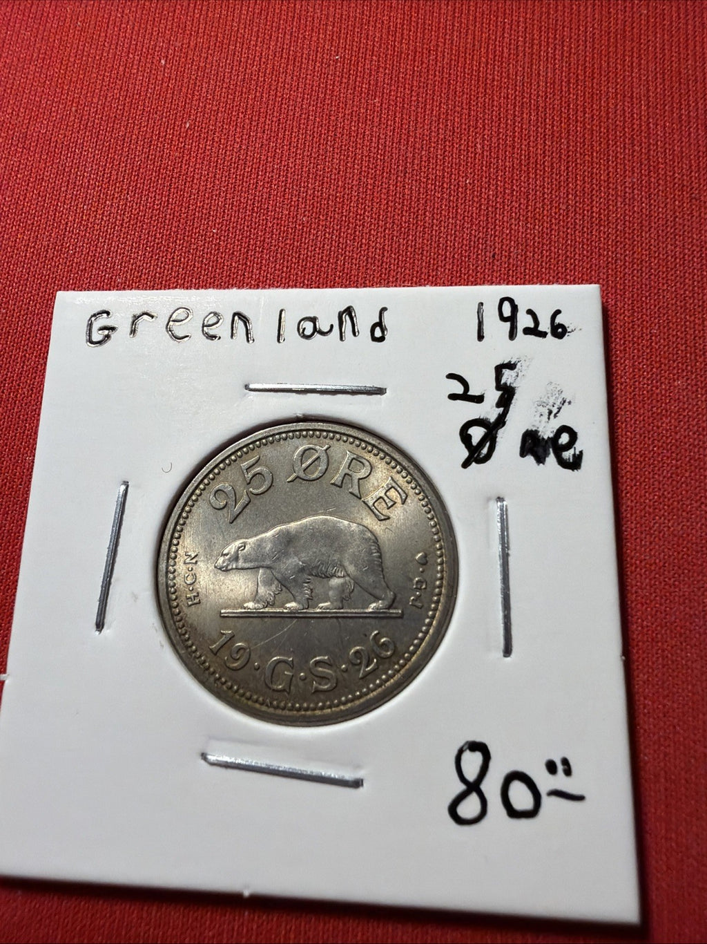 Greenland 1926 25 Ore Nice Condition