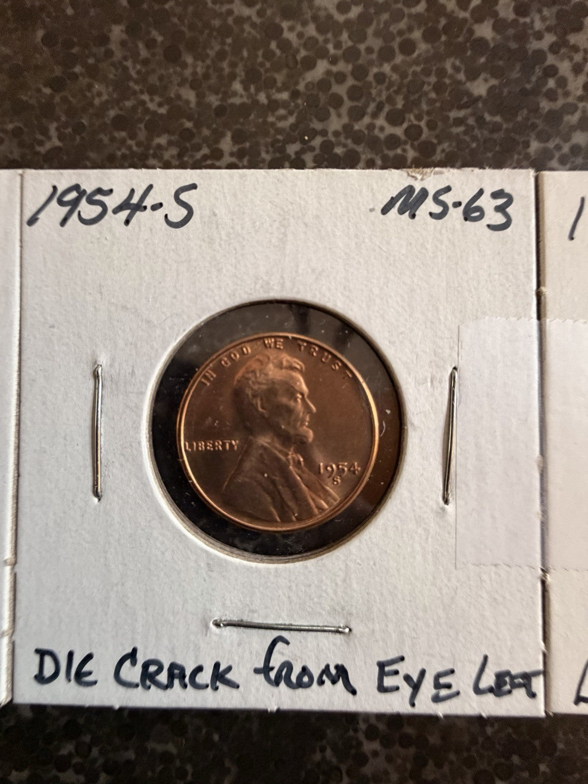 Group of 3 BU Wheat Cents 1947D-1958 1954-S Die Crack