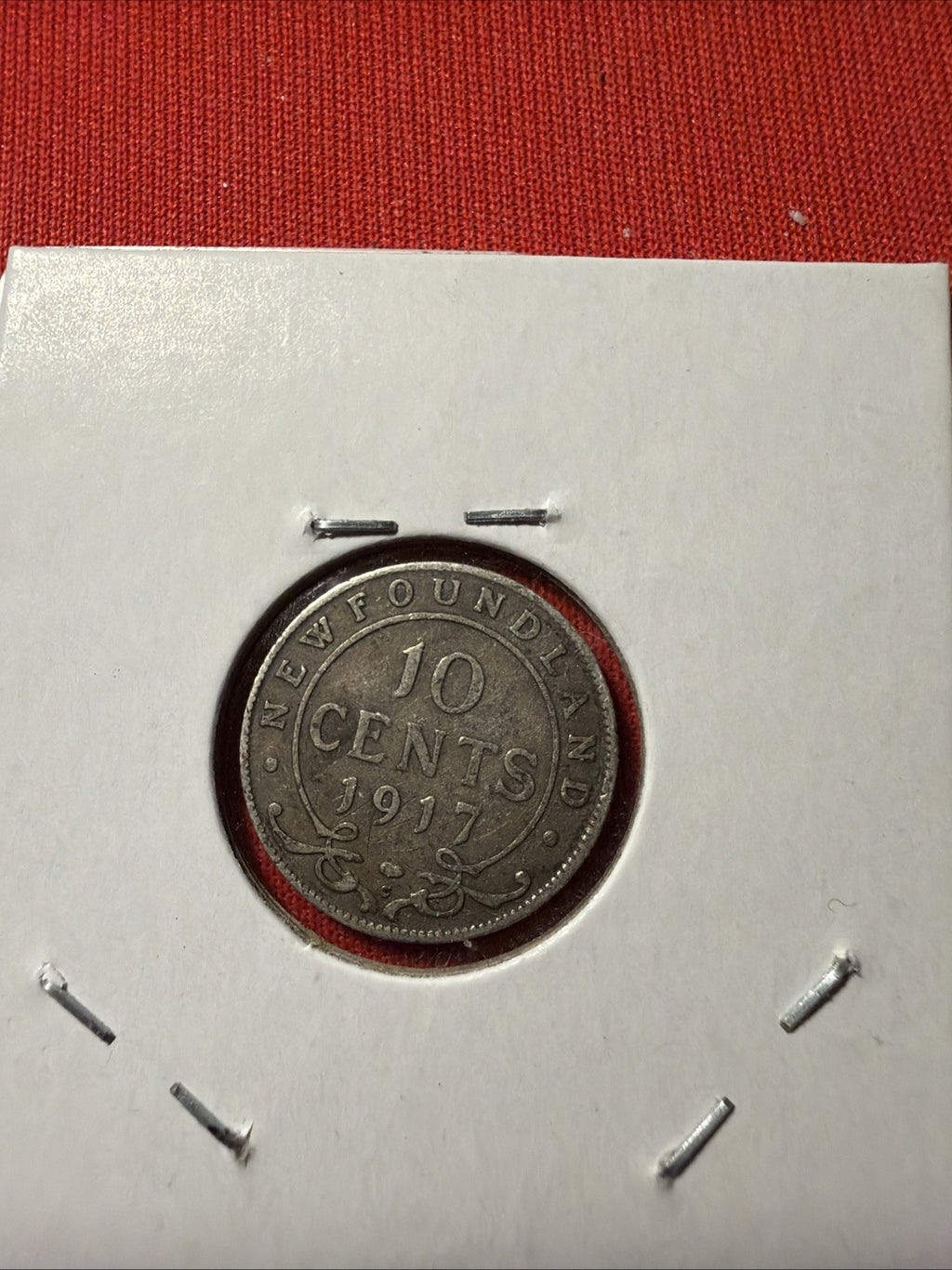 Newfoundland Silver 10 Cents Coin, George V, 1917-C, KM-14