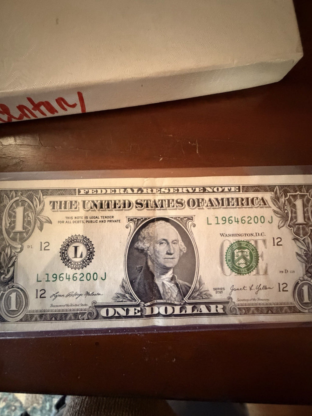 Birthday Note 1$ Bill 1964 June 20th