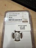1917 S Finland 25P Grand Duchy MS64 NGC UNC