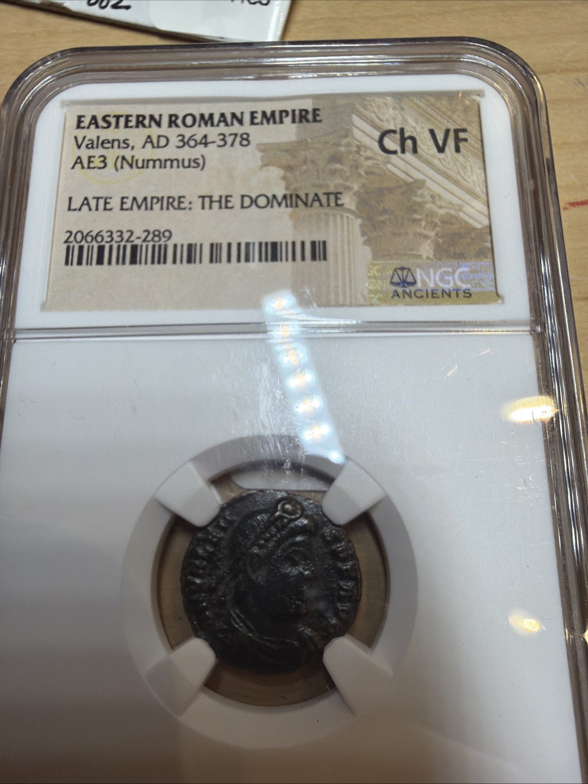 NGC Valens AE3 Nummus Coin, Eastern Roman Empire, Ad 364-378