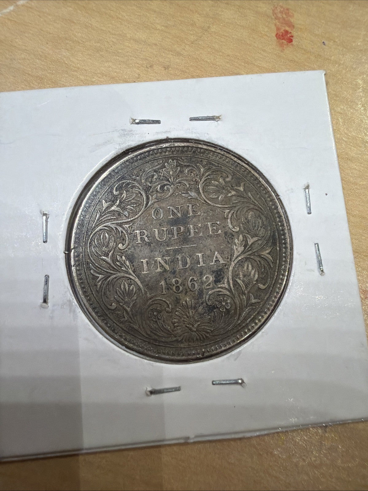 1862 British India Victoria Queen One Rupee Silver
