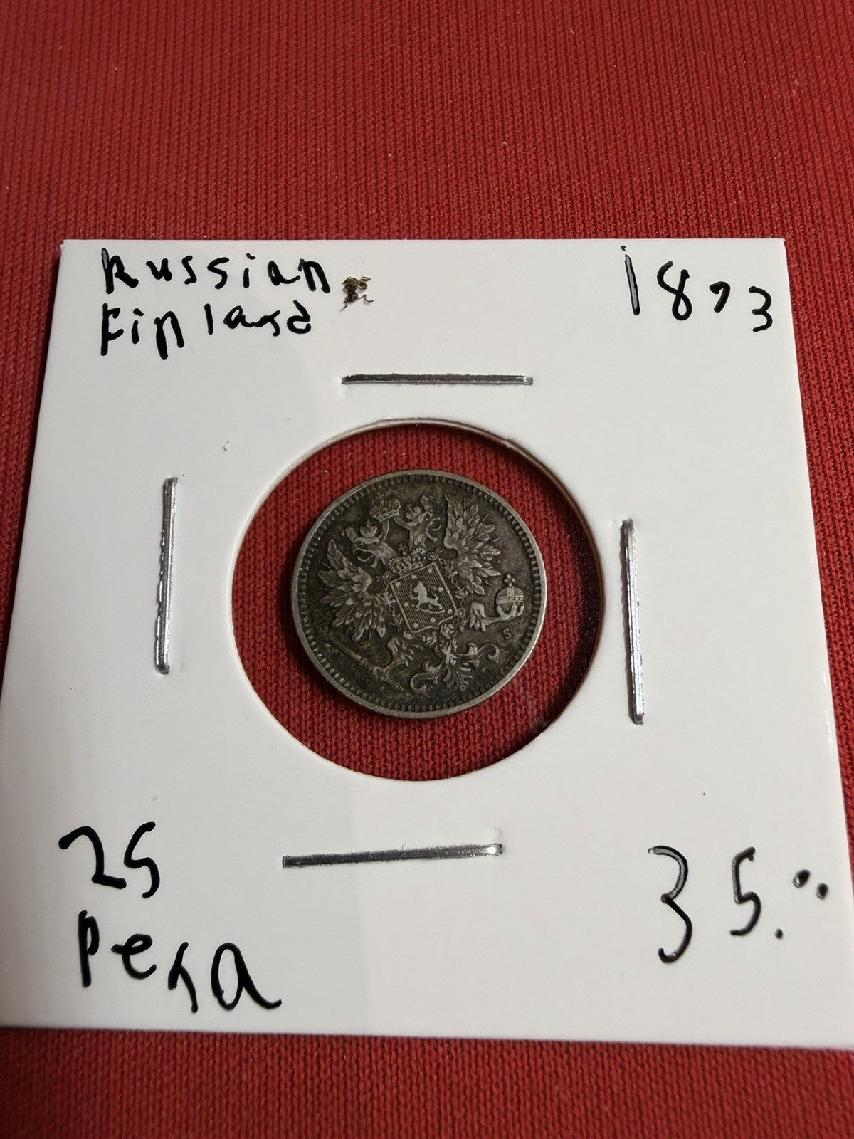 Russian Finland 25 Pennia 1873 Silver Coin