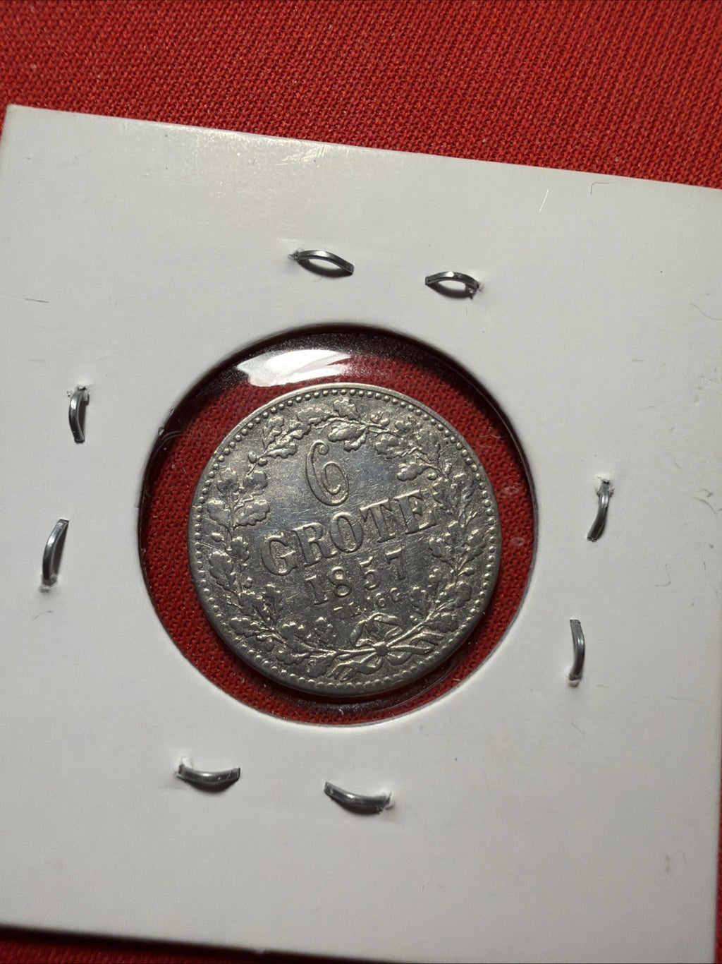 German Bremen Silver Coin 1857 Grote (6) Au