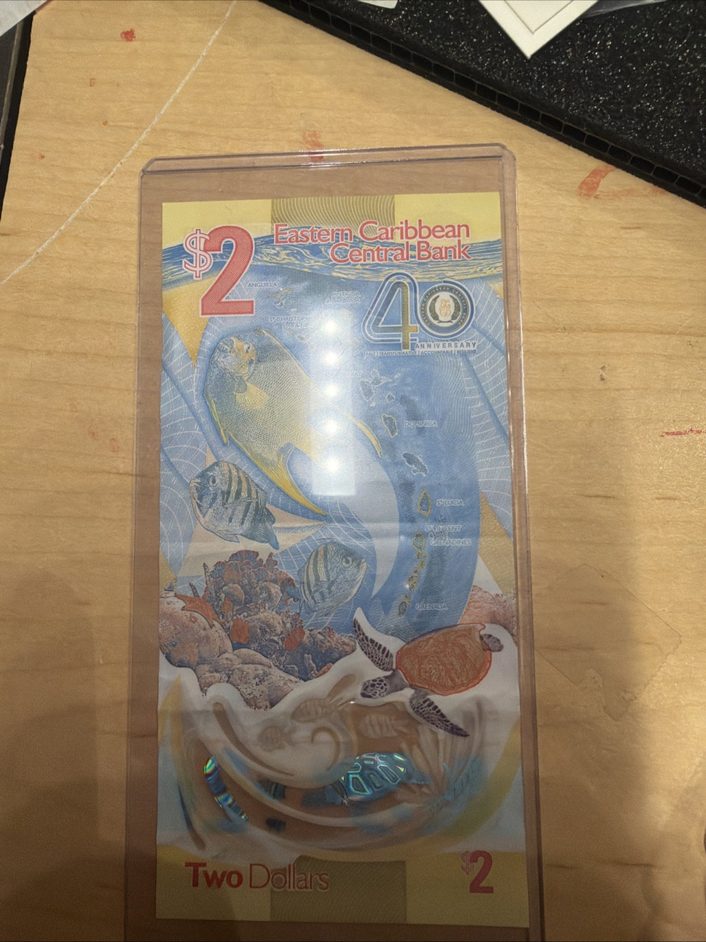 2024 Eastern Caribbean 2 Dollar Bill 40th Anniversary