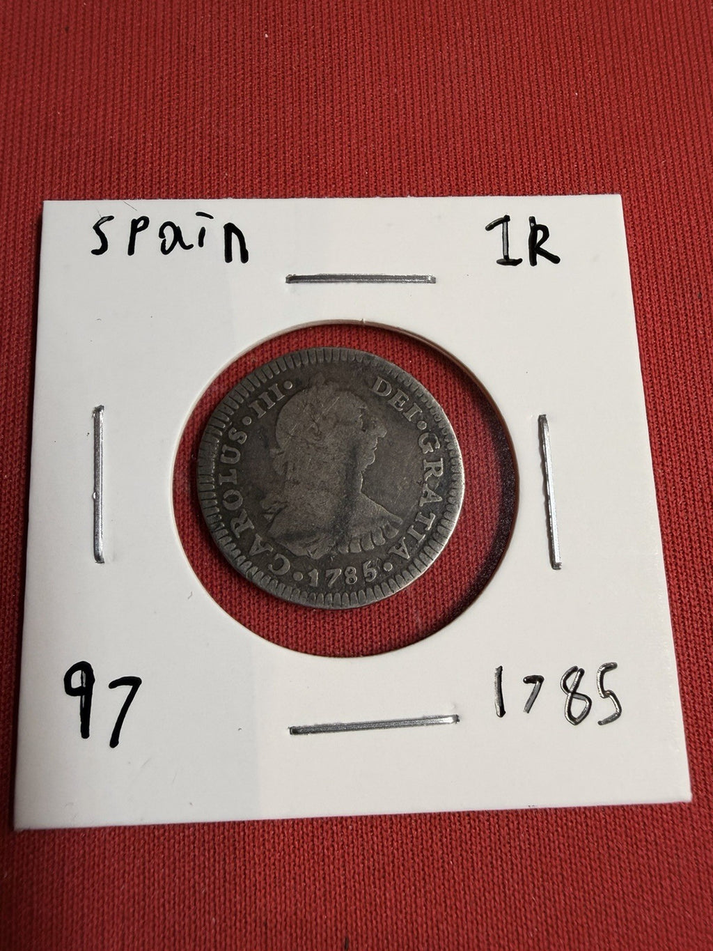 1785 Spain 1 Reale Charles III Portrait Silver Coin