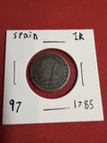 1785 Spain 1 Reale Charles III Portrait Silver Coin