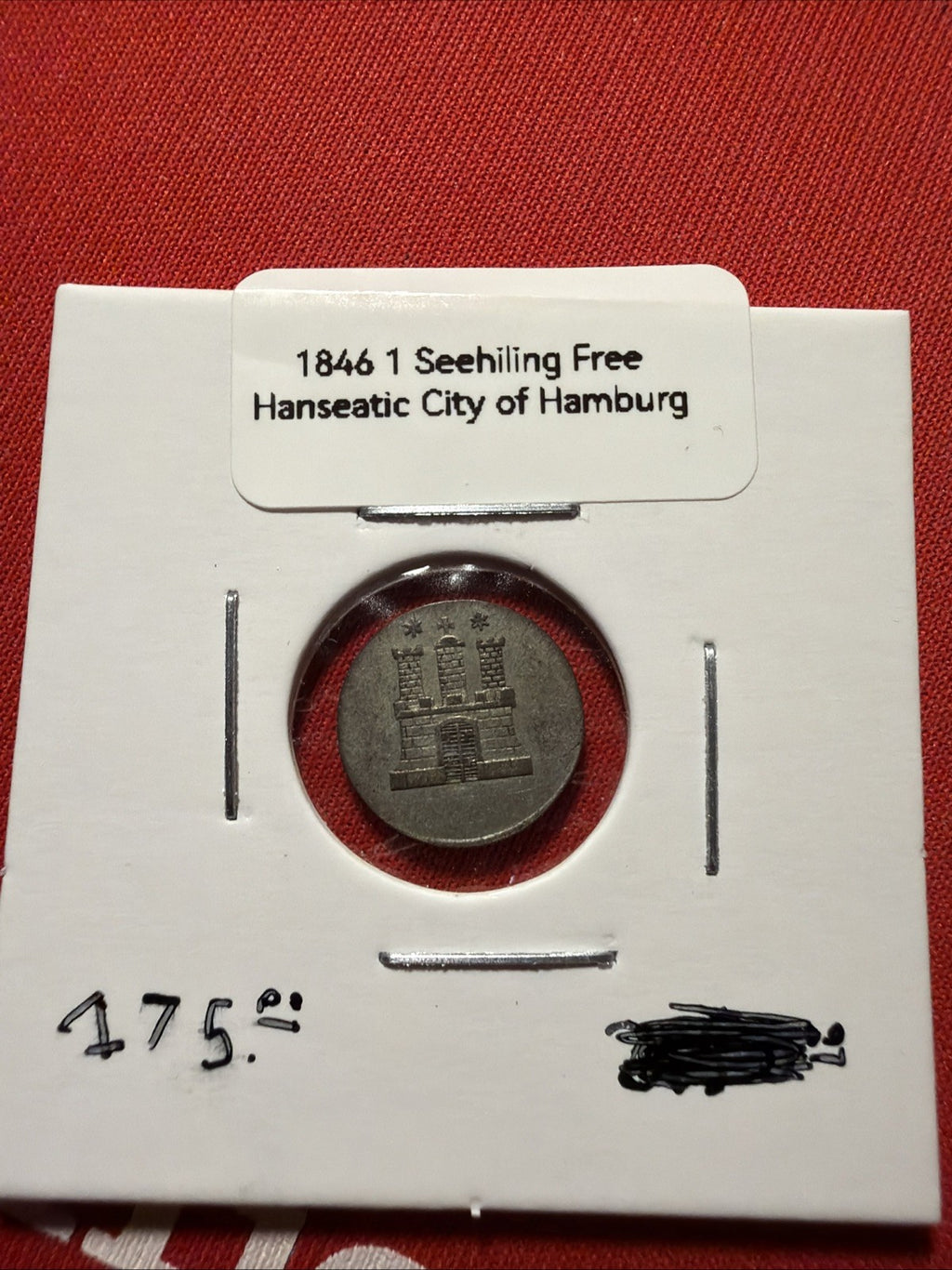 1846 1 Sechsling Hanseatic City of Hamburg German States Silver Coin UNC