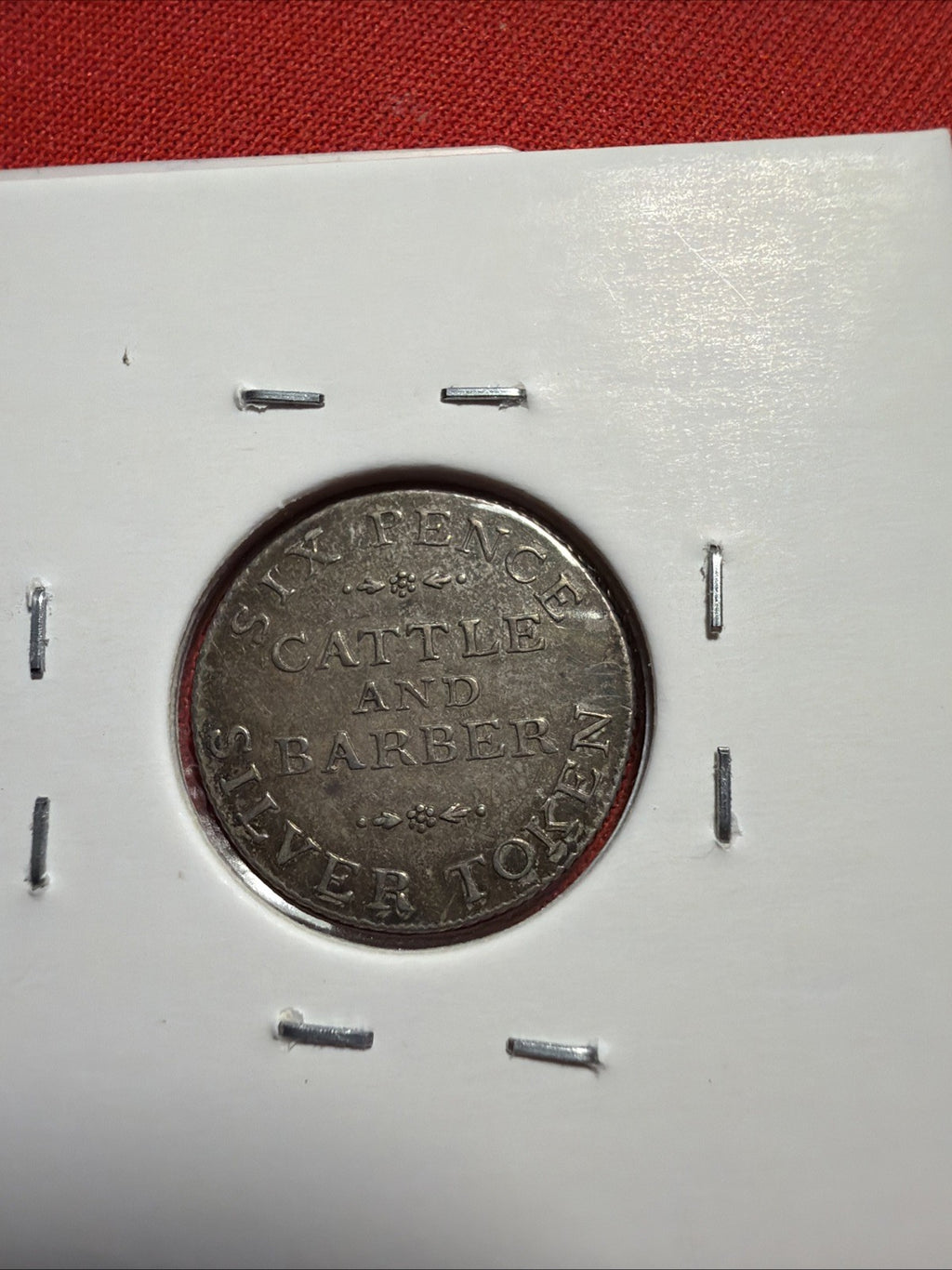 1811 Cattle And Barber Token Great Britain YorkshireYork Six Pence Token UNC