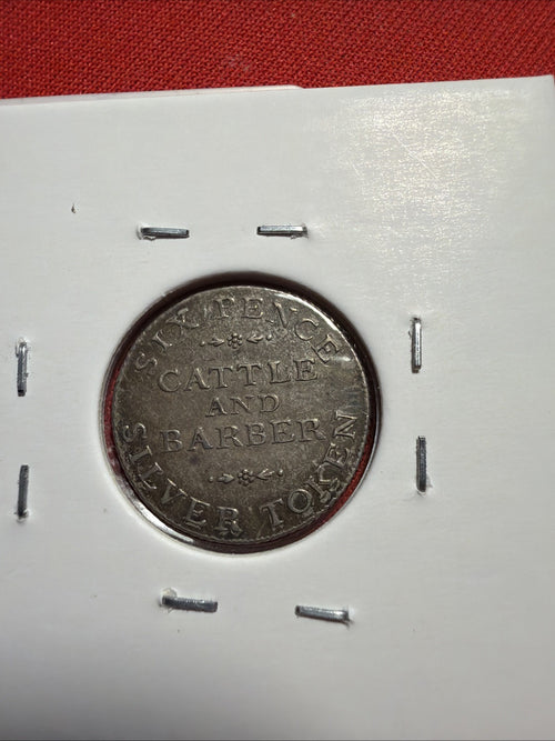 1811 Cattle And Barber Token Great Britain YorkshireYork Six Pence Token UNC