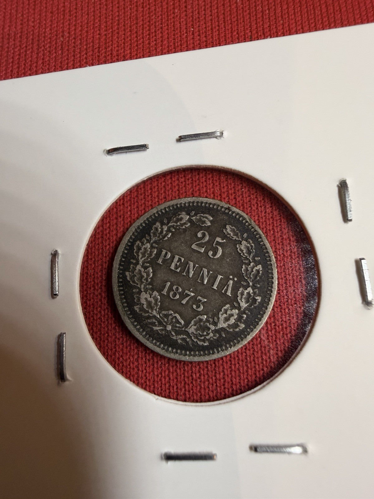Russian Finland 25 Pennia 1873 Silver Coin