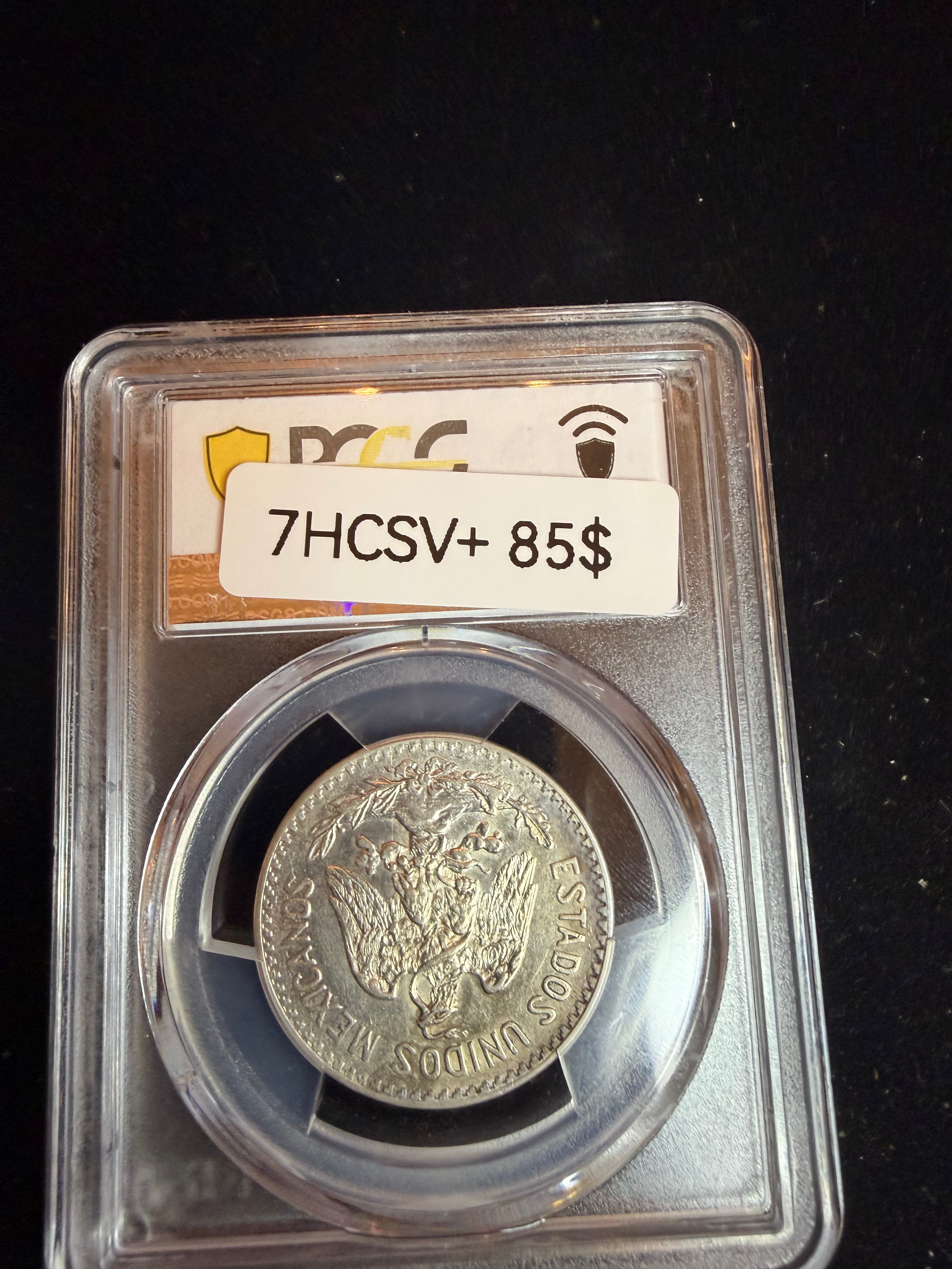 1912 Mexico-M 50 Centavos AU-53 HCSNUMISMATICS