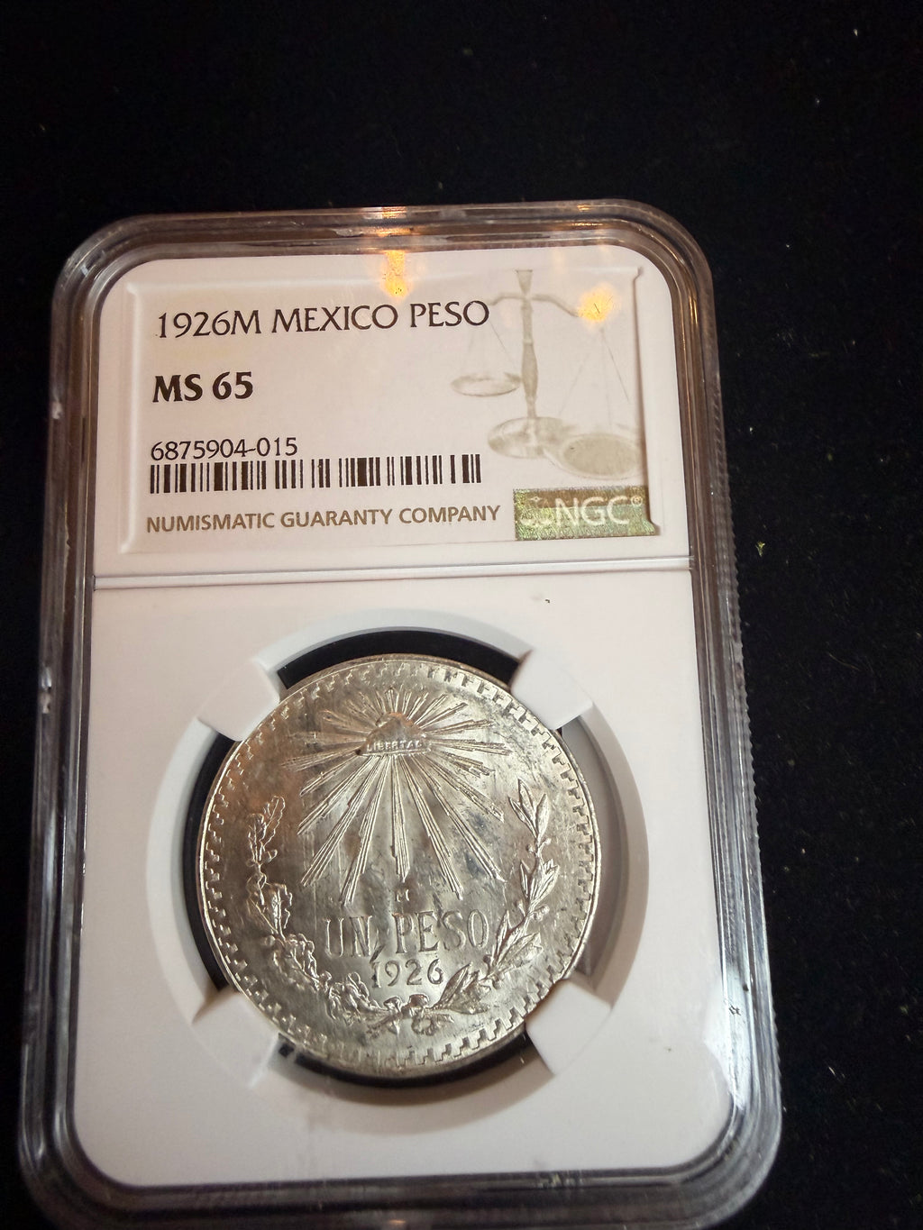1926M Mexico Peso MS 65 NGC