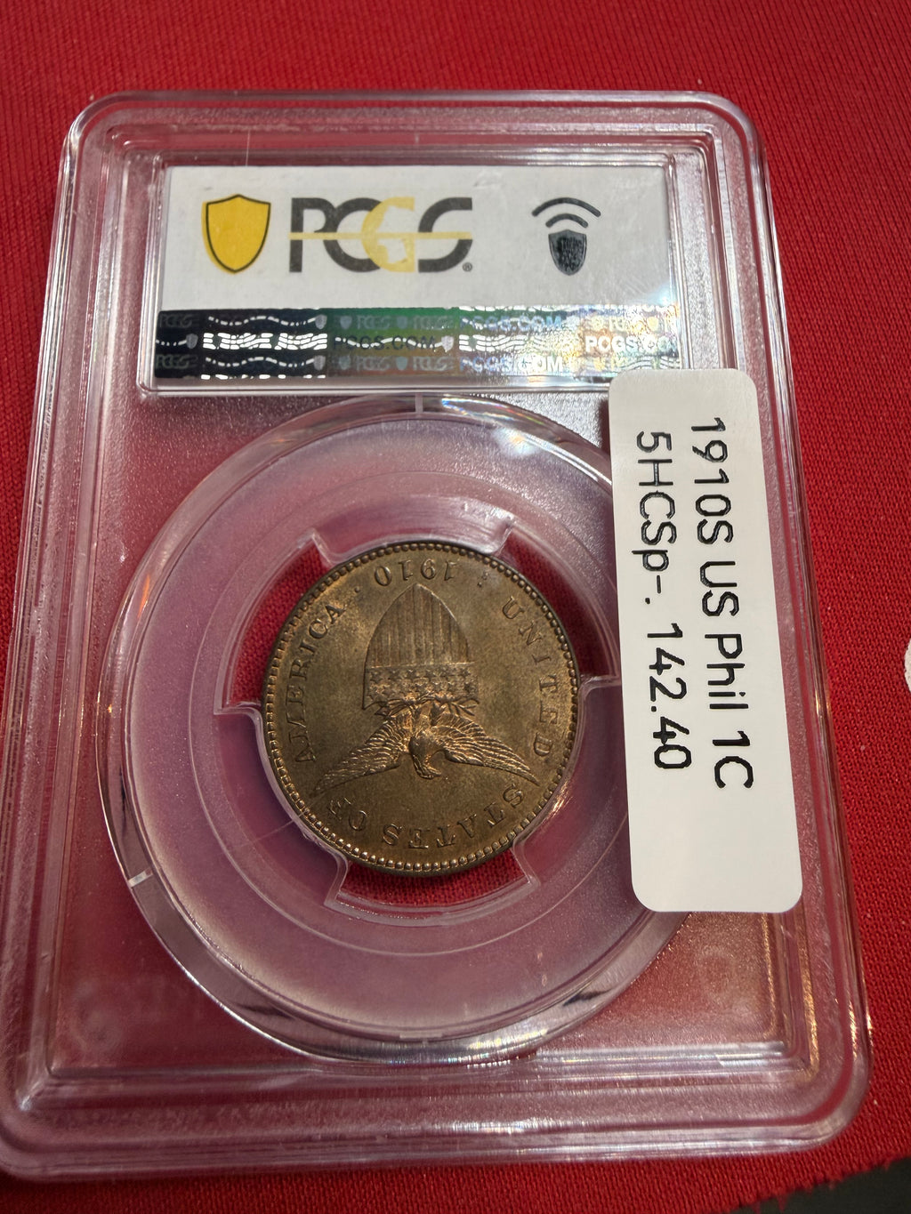 1910-S U.S. Phillippines. MS64 RB
