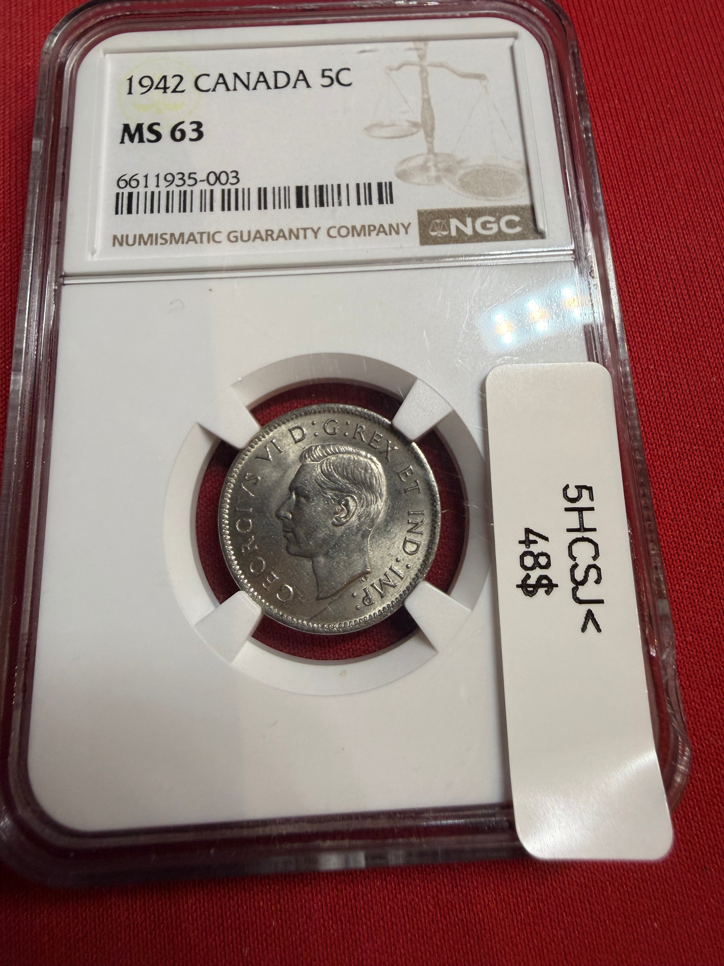 1942 Canada 5C MS63