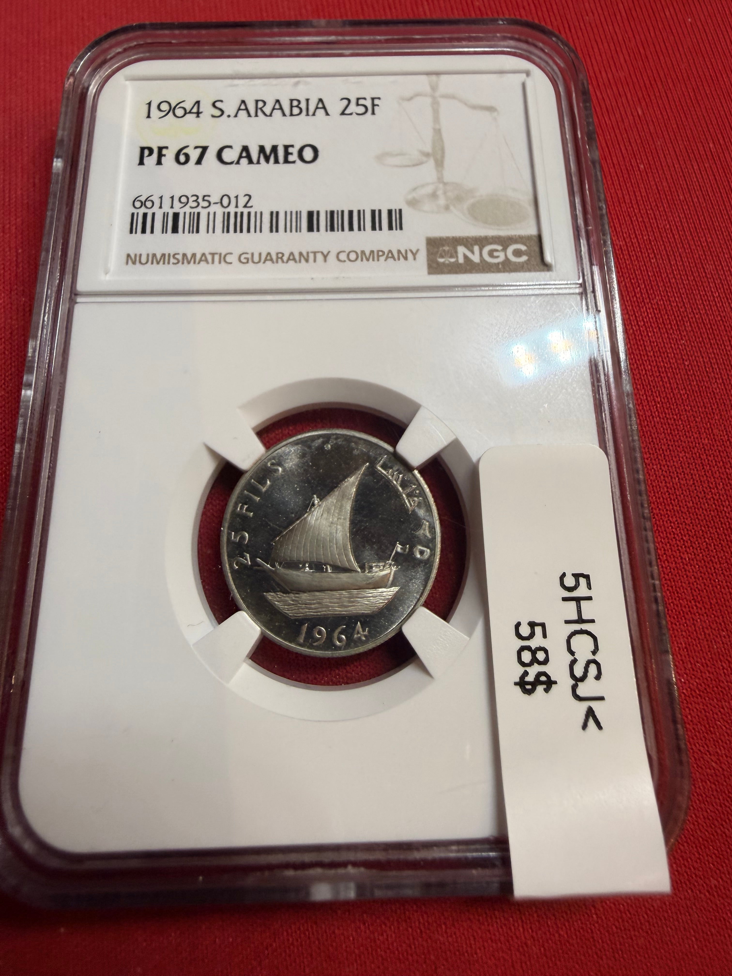 1964 South Arabia PF 67 CAMEO. 25F