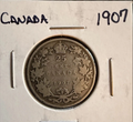 King Edward VII Canadian 1907 25 Cent Silver Coin  Fine Condition