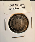 1905 Canada 10 Cents Dime Silver Coin King Edward VII Era