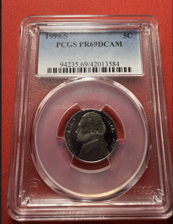 1999 S Proof Jefferson Nickel PCGS PR 69 DCAM Deep Cameo