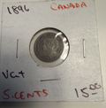 1896 Canadian 5 Cent Silver Coin.