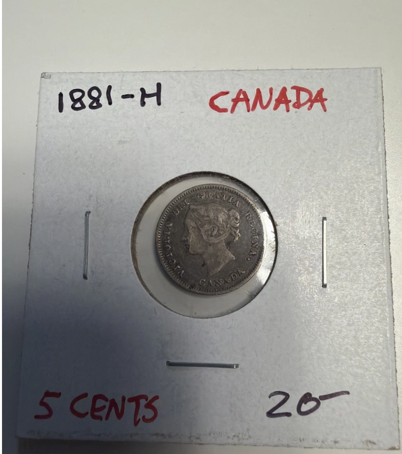 1881 H Canada 5 Cents