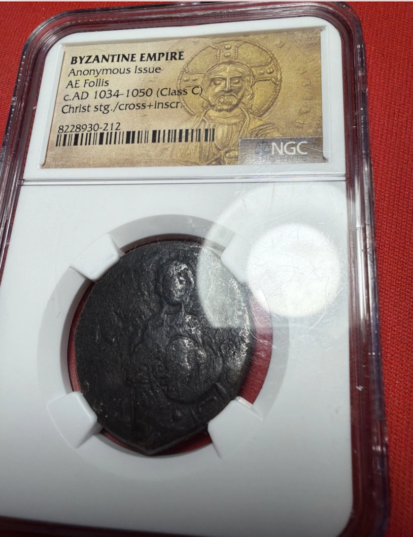 Byzantine Empire Anonymous Follis 1034-1095 Class C NGC.
