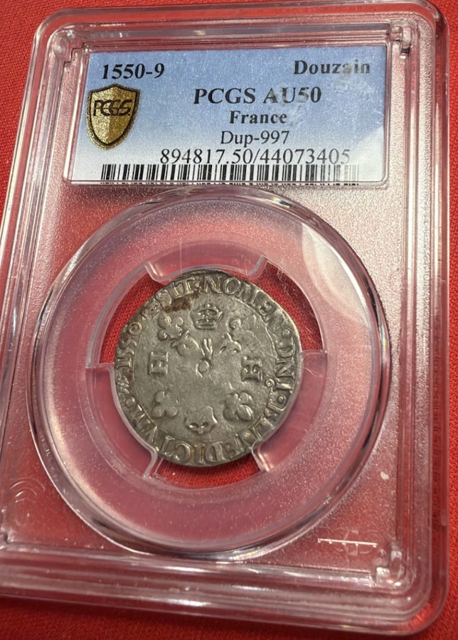 1550-1559 Douzain PCGS AU50 France