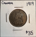 1919 Canada 25 Cents George Canadian .925 Sterling Silver Coin