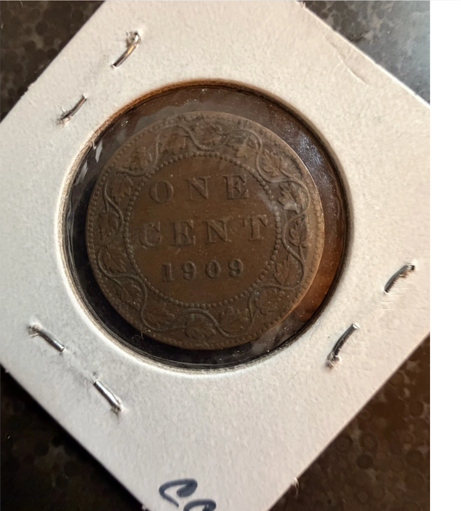 1909 Large One Cent Canadian Coin King Edward VII Copper