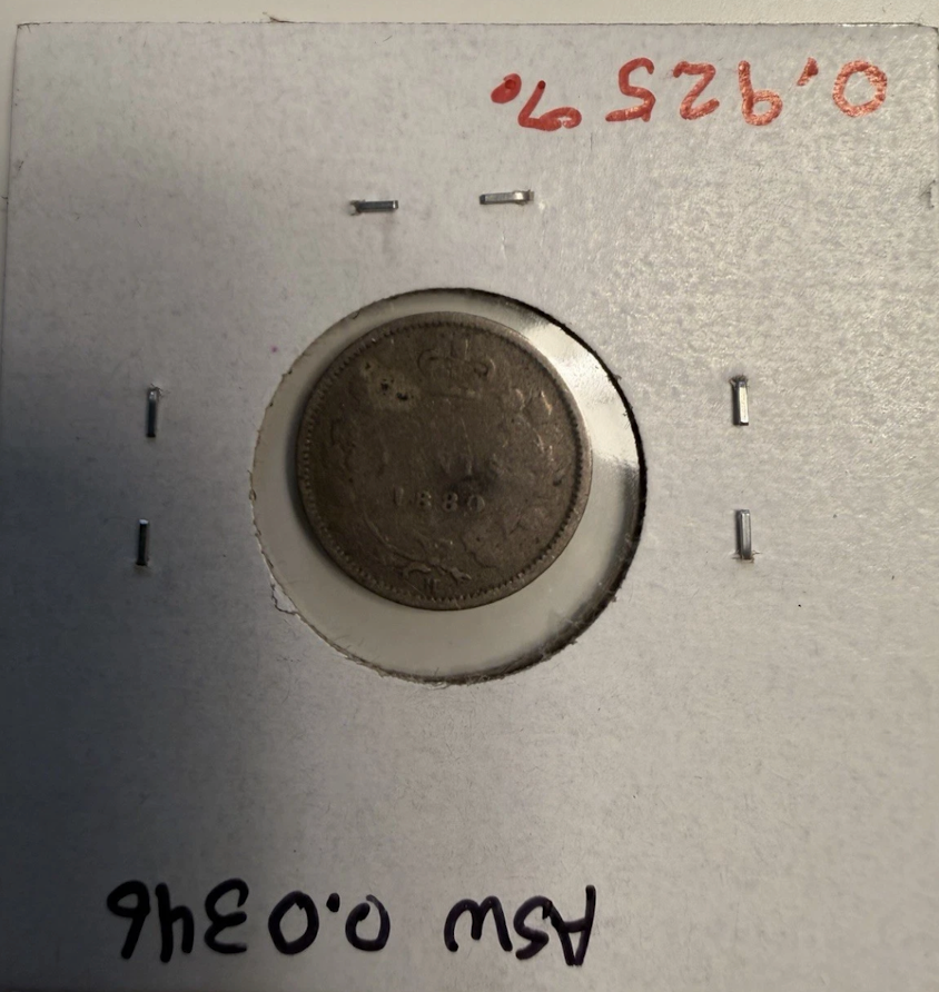 Canadian 5 Cent Pieces. Lot Of 4 1880-H 1881-H 1885 1893. All In VG-VF.