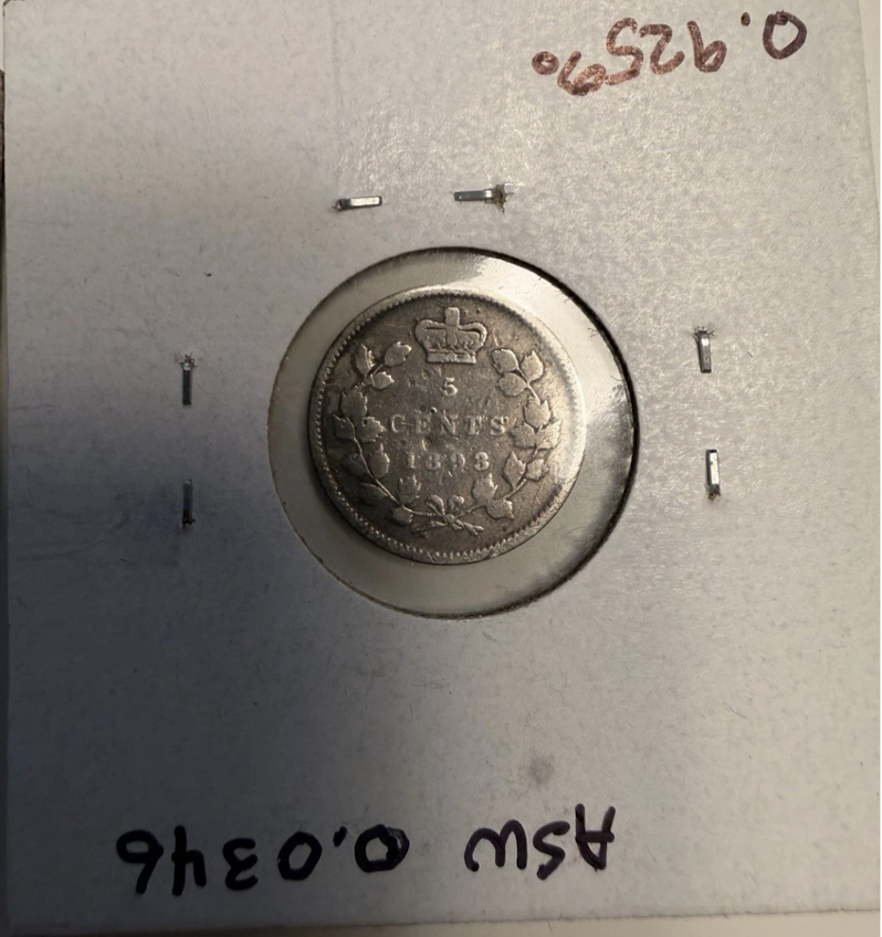 Canadian 5 Cent Pieces. Lot Of 4 1880-H 1881-H 1885 1893. All In VG-VF.