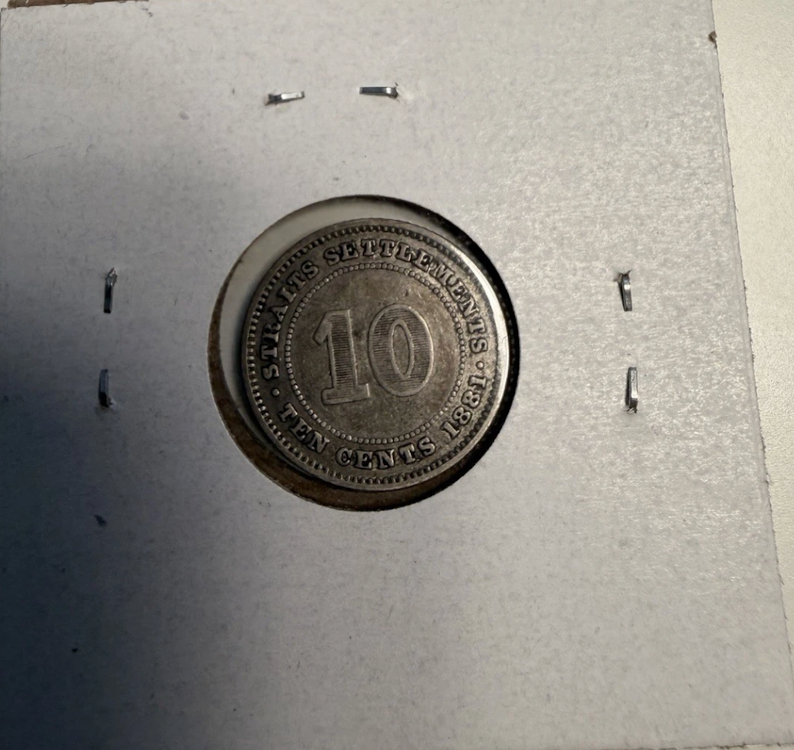 🇬🇧 Straits Settlements 10 cents 1881  KM-11  011225-2