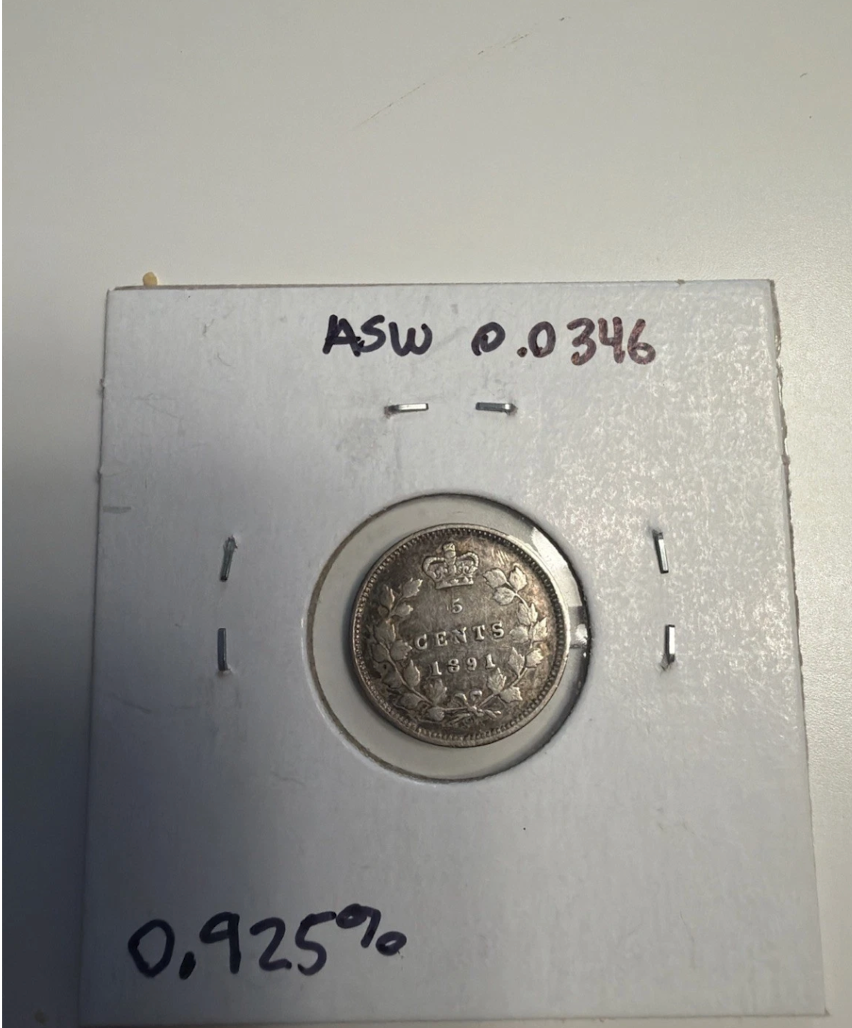 1891 canada 5 cent