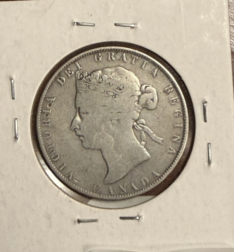 1871 Canadian 50 Cent Piece Canada Half Dollar Silver Coin